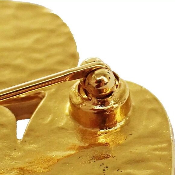 authenticity guaranteed CHANEL CC Logo Stone Pin Brooch GHW France - Picture 6 of 7